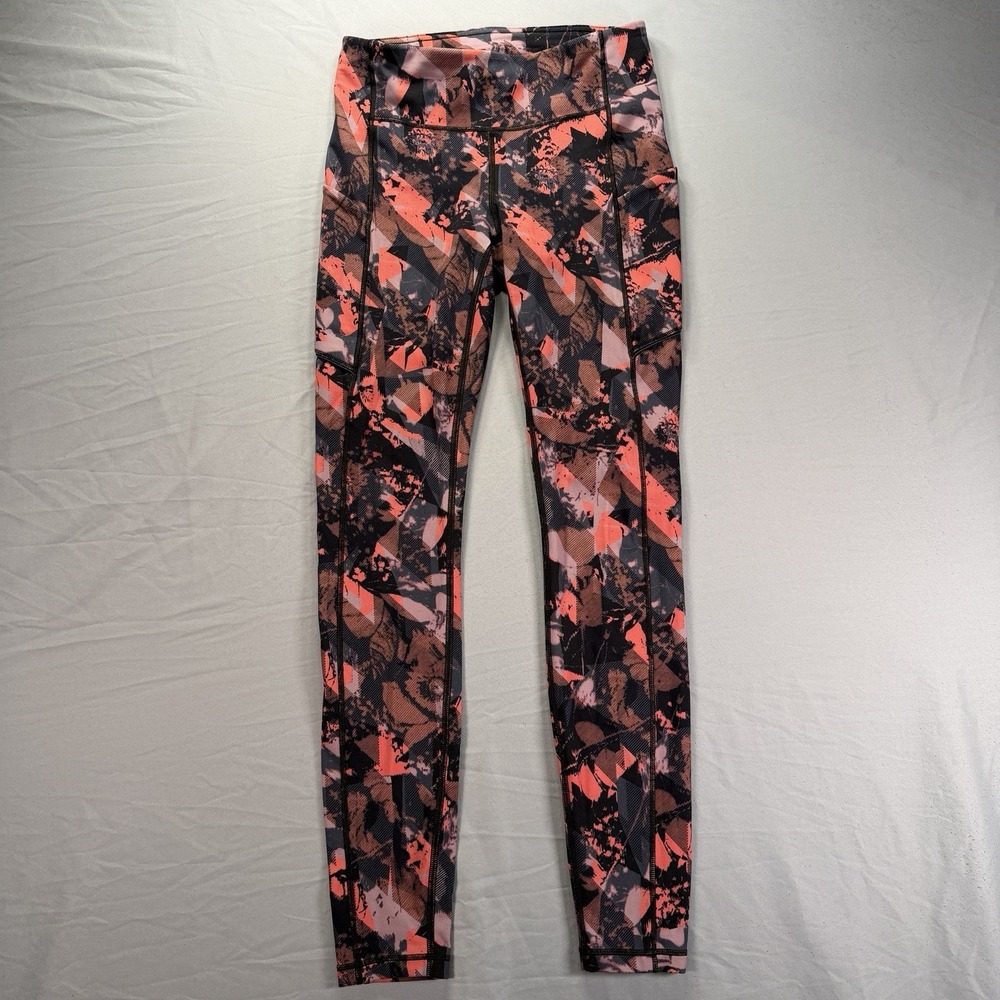 Lululemon Speed Up Tight Leggings Womens Size 4 Pink Floral Stretch Active
